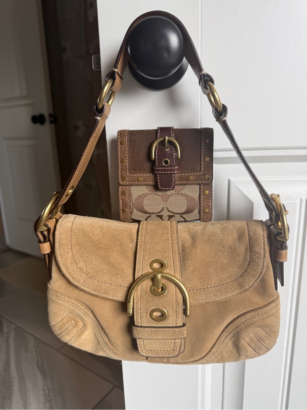 Coach Suede Mini Soho with Soho wallet Set